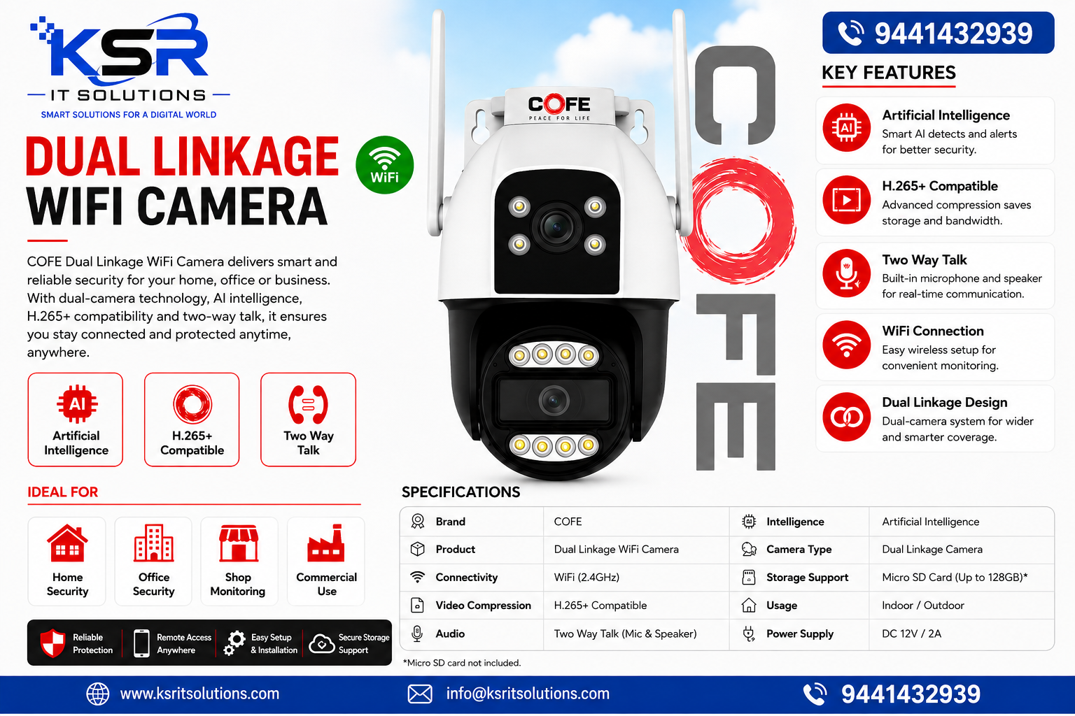 COFE Dual Linkage WiFi Camera