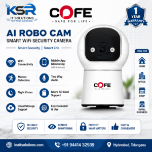 COFE AI Robo Cam WiFi Smart Security Camera – 1 Year Warranty