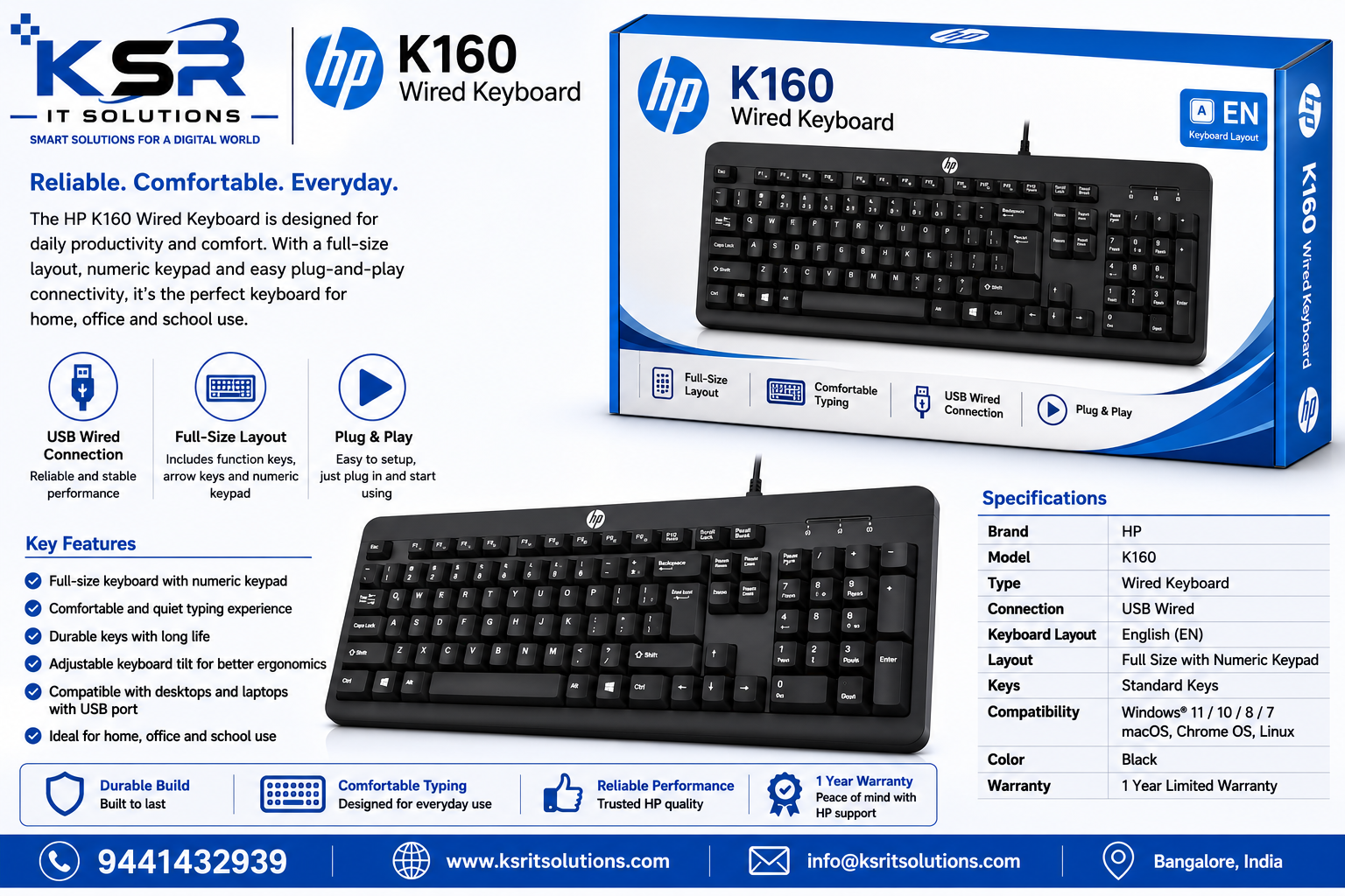 HP K160 Wired Keyboard