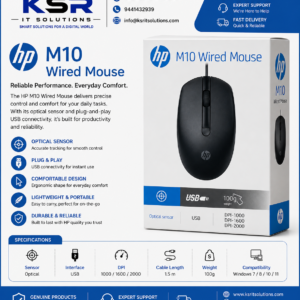 HP M10 Wired USB Optical Mouse