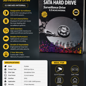 Krystal SATA 3.5-Inch Internal Surveillance Hard Drive