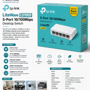TP-Link LiteWave LS1005 5-Port 10/100Mbps Desktop Switch