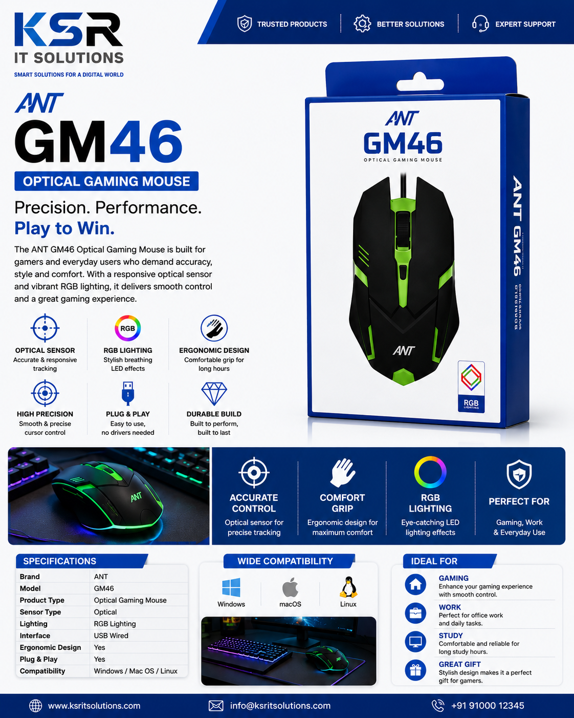 ANT GM46 Optical Gaming Mouse