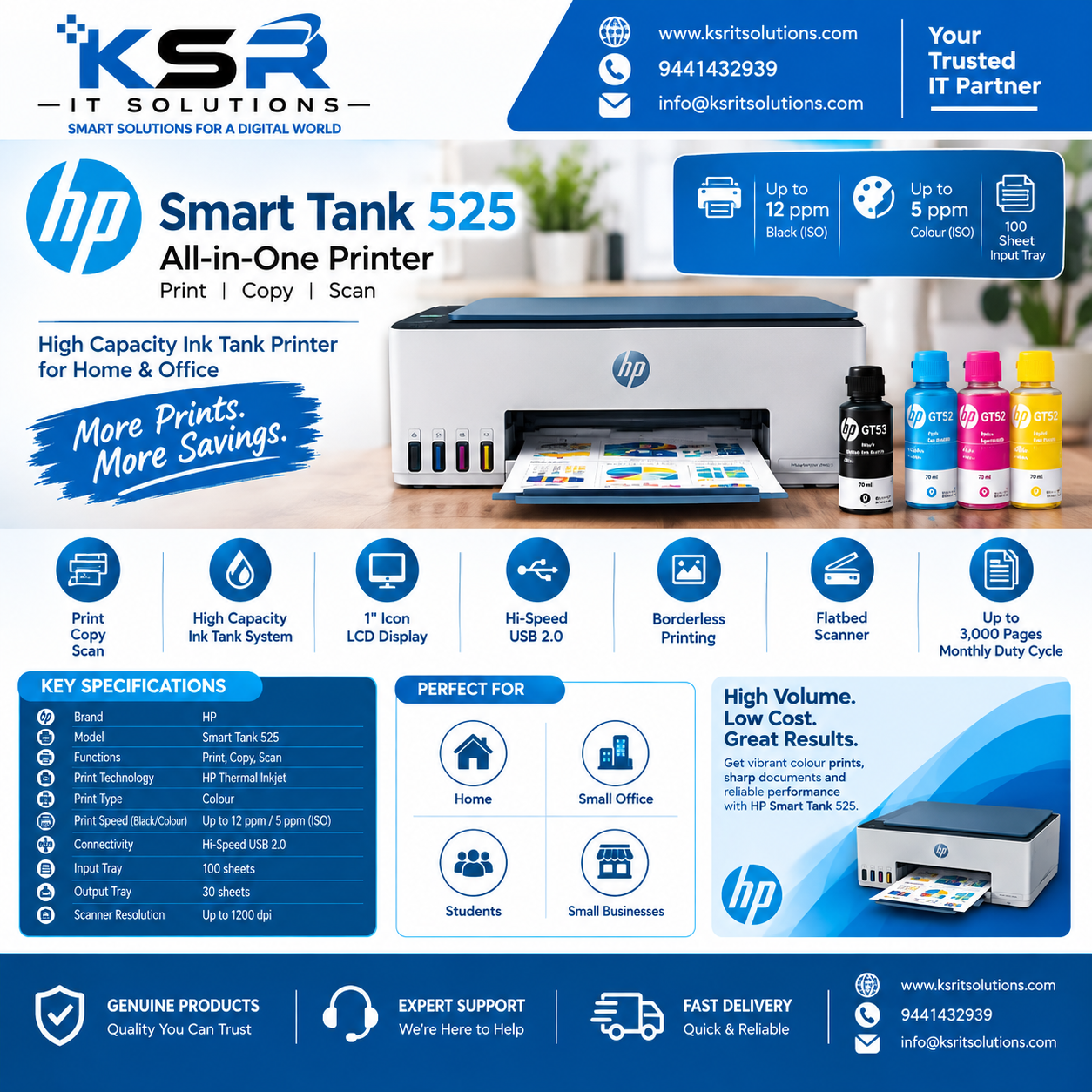 HP Smart Tank 525 All-in-One Printer