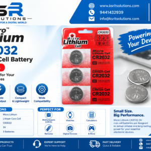 Micro Lithium CR2032 3V Coin Cell Battery – Pack of 3