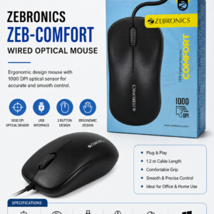 Zebronics Zeb-Comfort Wired Optical Mouse