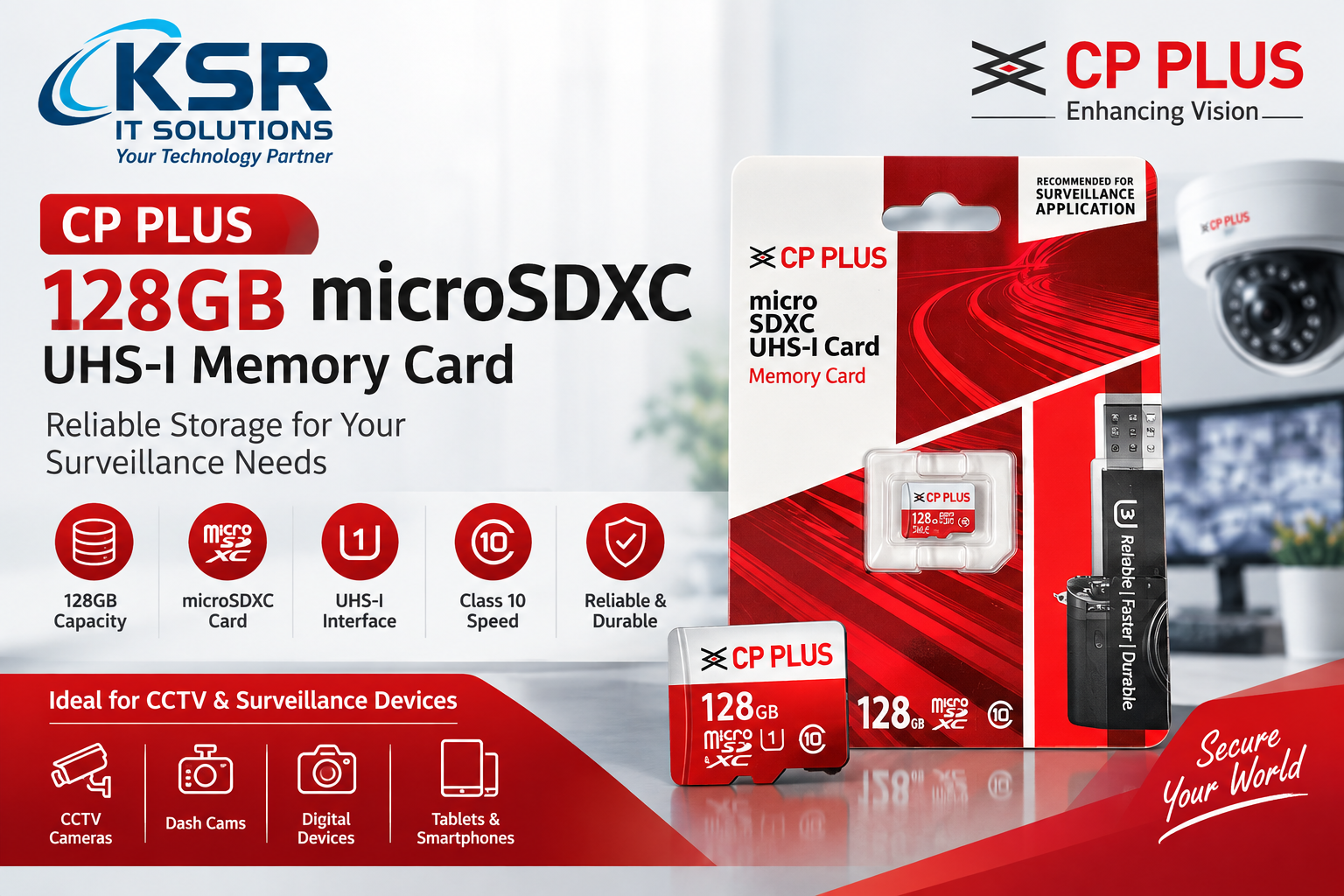 Product Name: CP PLUS 128GB microSDXC UHS-I Memory Card